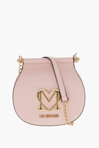 Moschino LOVE Faux Leather Bag with Chain Shoulder Strap and Golden L