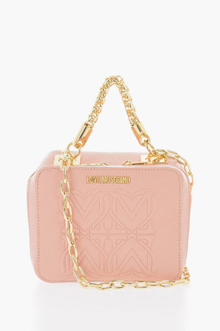 Moschino LOVE Faux Leather Bag with Chain Shoulder Strap