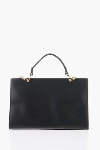 Moschino LOVE Faux Leather Bag with Golden Chain and Turn Lock Closur