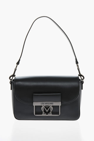 Moschino LOVE Faux Leather Bag with Silver-Effect Closure