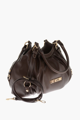 Moschino LOVE Faux Leather Bucket Bag with Golden Details