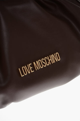 Moschino LOVE Faux Leather Bucket Bag with Golden Details