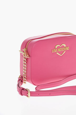 Moschino LOVE Faux Leather Crossbody Bag with Golden Details