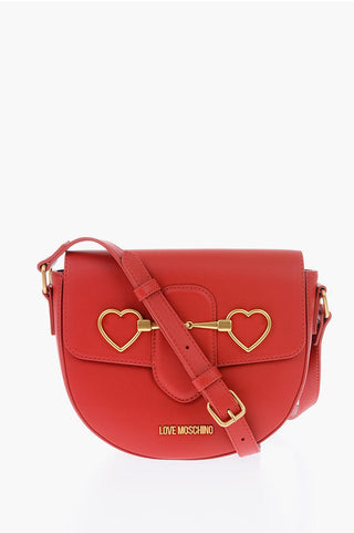 Moschino LOVE Faux Leather Crossbody Bag with Golden Logo