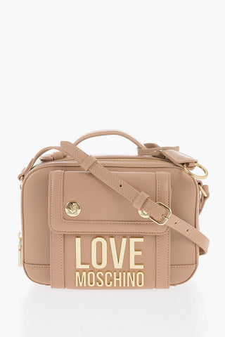 Moschino LOVE Faux Leather Crossbody Bag with Golden Logo