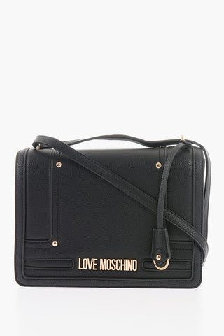 Moschino LOVE Faux Leather Crossbody Bag with Golden Logo