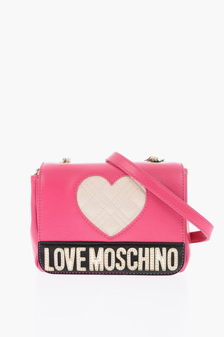 Moschino LOVE faux leather crossbody bag with quilted heart