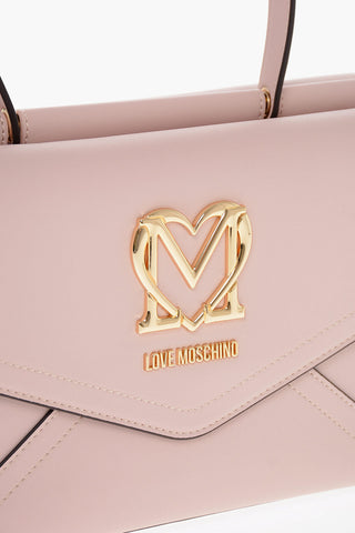 Moschino LOVE Faux Leather Envelope Bag with Removable Shoulder Strap