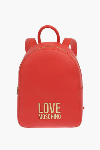 Moschino LOVE Faux Leather GOLD METAL LOGO Backpack