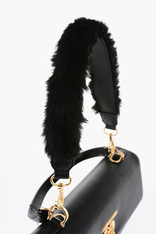 Moschino LOVE Faux Leather Handle Bag with Removable Shoulder Strap