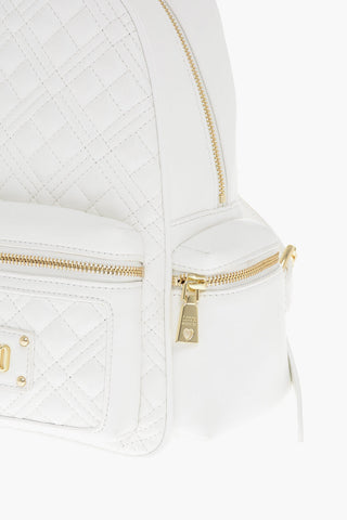 Moschino LOVE faux Leather Quilted Backpack with Golden Details