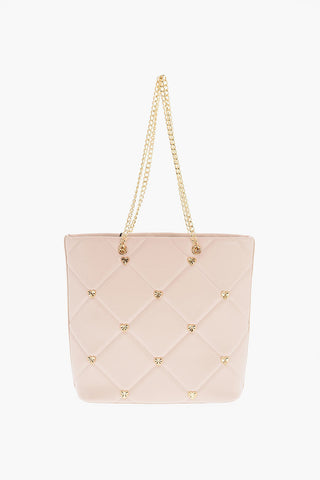 Moschino LOVE Faux Leather Quilted Bag with All-Over Hearts