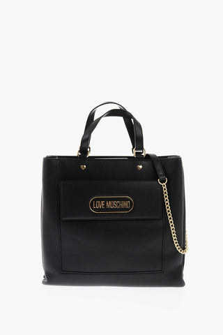 Moschino LOVE Faux Leather Rectangular Bag with Maxi Patch Pocket