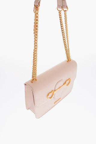 Moschino LOVE Faux Leather Shoulder Bag with Golden Chain