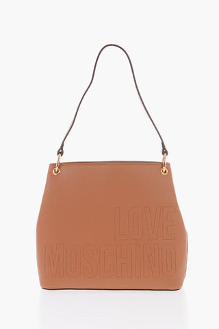 Moschino LOVE Faux Leather Shoulder Bag with Golden Details