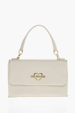 Moschino LOVE Faux Leather Shoulder Bag with Golden Logo