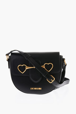 Moschino LOVE Faux Leather Shoulder Bag with Maxi Clamp