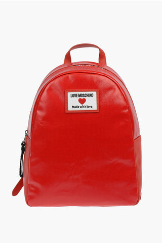 Moschino LOVE Faux Leather SPORTY LABEL Backpack