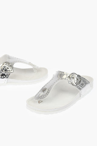 Moschino LOVE Flip-Flops BIRK130 with Mirror Effect