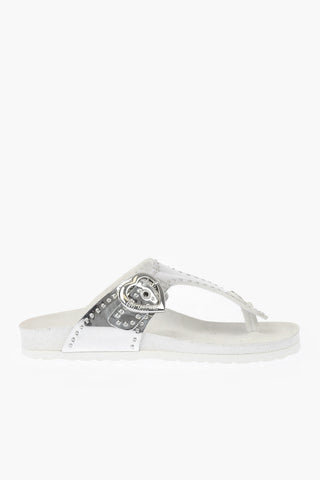 Moschino LOVE Flip-Flops BIRK130 with Mirror Effect