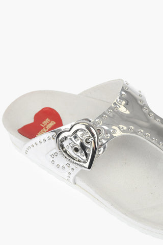 Moschino LOVE Flip-Flops BIRK130 with Mirror Effect