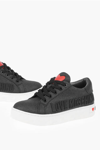 Moschino LOVE Glittery Low top Sneakers with Logo