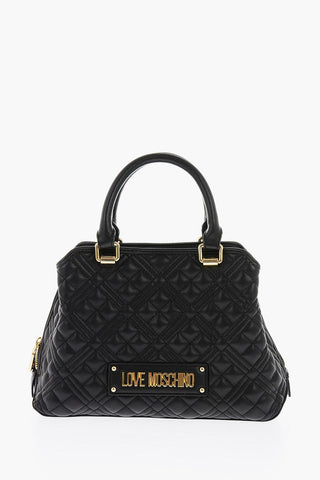 Moschino LOVE golden details quilted faux leather bag