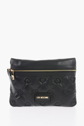 Moschino LOVE Hearts Embossed Faux Leather Handbag