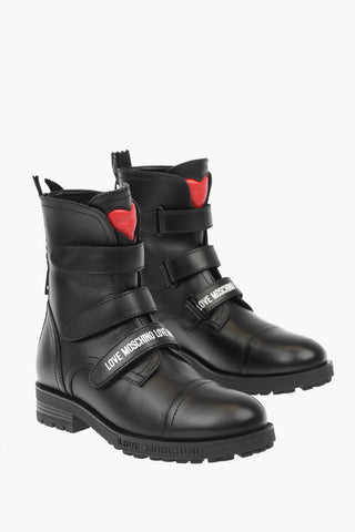 Moschino LOVE leather Ankle boots with back zip