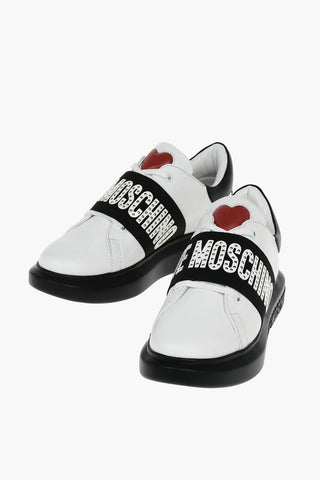 Moschino LOVE Leather Studded Sneakers