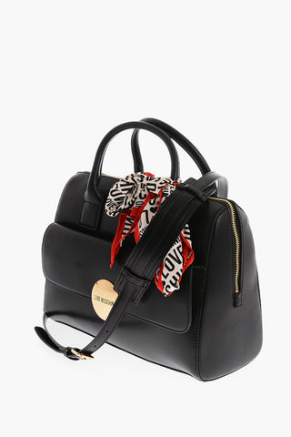 Moschino LOVE logoed handkerchief faux leather SIMPLE HOOP handbag