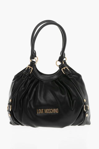 Moschino LOVE MOSCHINO Faux Leather Bucket Bag with Golden Details