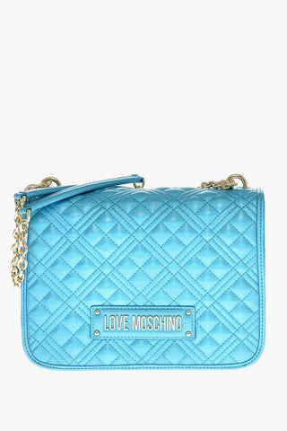 Moschino LOVE MOSCHINO Faux Leather Quilted Shoulder Bag Laminated Ef