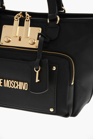 Moschino LOVE MOSCHINO Technical Fabric Tote Bag with Maxi Pocket