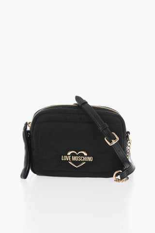 Moschino LOVE Nylon Crossbody Bag with Golden Logo