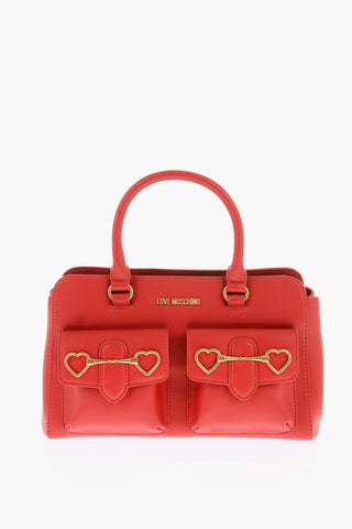 Moschino LOVE removable shoulder strap faux leather HEART BIT bag