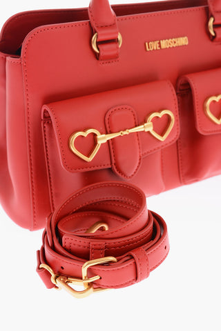 Moschino LOVE removable shoulder strap faux leather HEART BIT bag