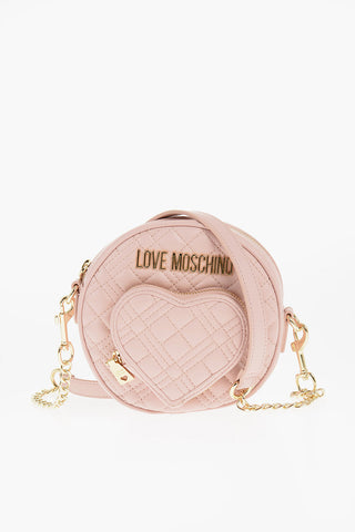 Moschino LOVE Round Crossbody Bag with Heart-Shaped Pocket