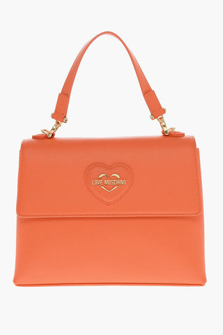 Moschino LOVE Saffiano Faux Leather Hande Bag with Removable Shoulder