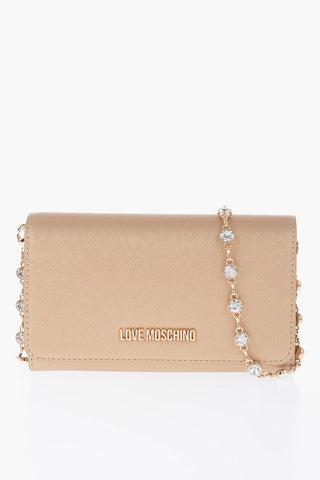 Moschino LOVE Saffiano Faux Leather Wallet with Removable Chain