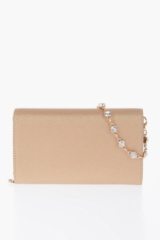 Moschino LOVE Saffiano Faux Leather Wallet with Removable Chain