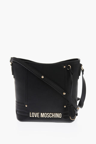 Moschino LOVE Texture Faux Leather Tote Bag with Embossed Logo