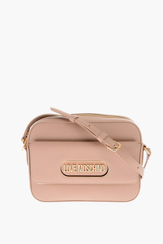 Moschino LOVE Textured Faux Leather Camera Bag with Maxi Pocket