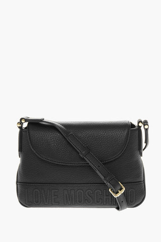 Moschino LOVE Textured Faux Leather Crossbody Bag