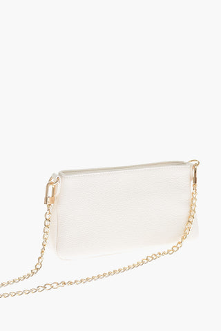 Moschino LOVE Textured Leather Shoulder Bag with Logo-Print