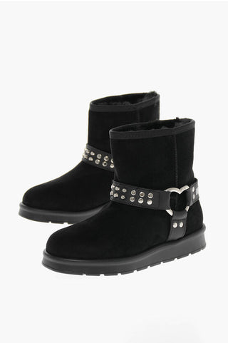 Moschino LOVE Velour WINTER30 Ankle Boots with Studs