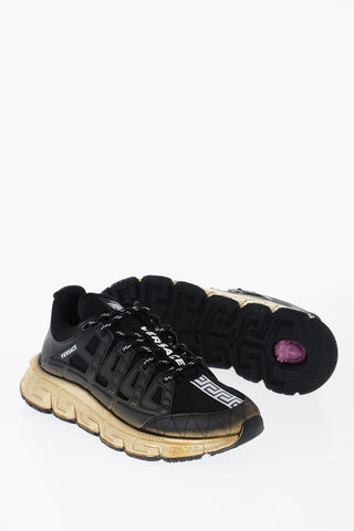 Versace Low-Top Sneakers With Trigreca And Metallized Outsole