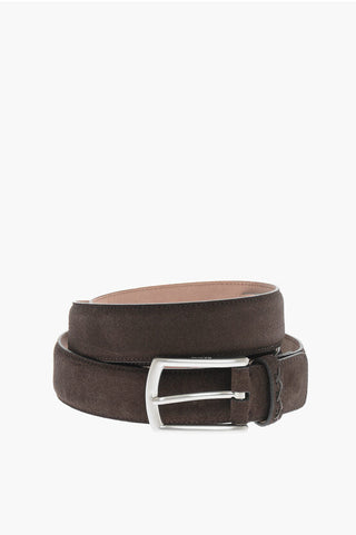 Ermenegildo Zegna Metal Buckle Suede Belt