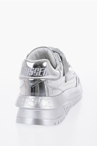 Versace Metallized Leather ODISSEA Low-Top Sneakers With Statement L