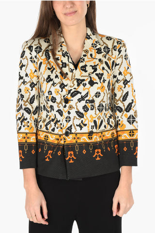 Maison Margiela MM0 double breasted blazer with geometric pattern